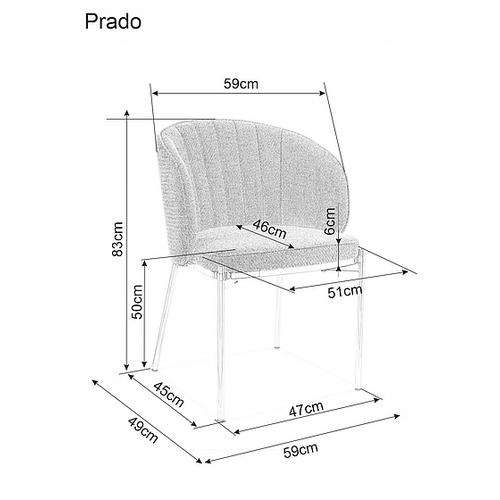 Stolica Prado-siva slika 2