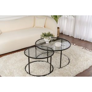 Aurum - Set Stolića za Kafu 80x60 cm - Crni i Sivi