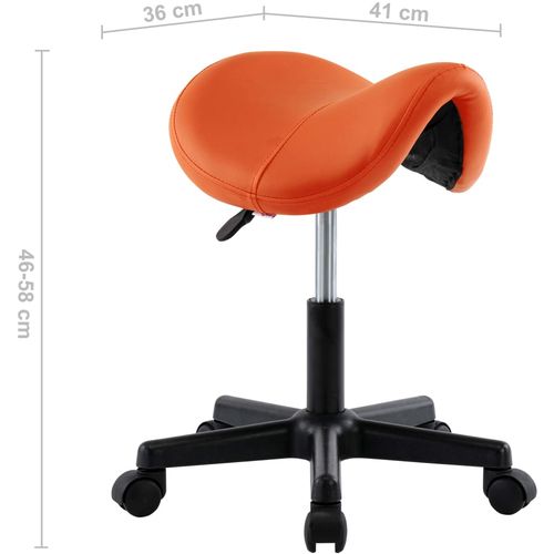 Radni stolac od umjetne kože narančasti slika 26