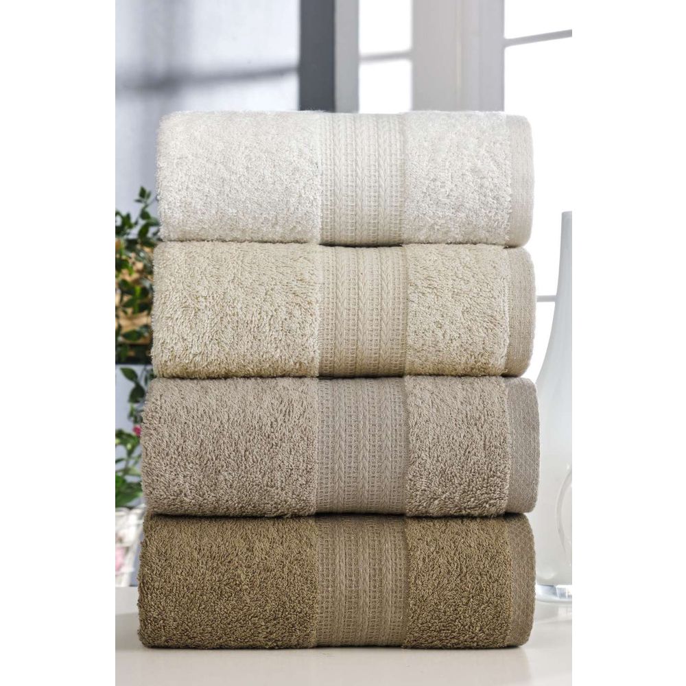 Hand towel set (4 pieces) Rainbow, colour: brown slika 1