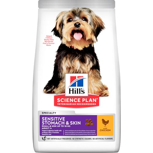 Hill's™ Science Plan Pas Sensitive Skin & Stomach Adult Small&Mini s Piletinom, 1,5 kg slika 1