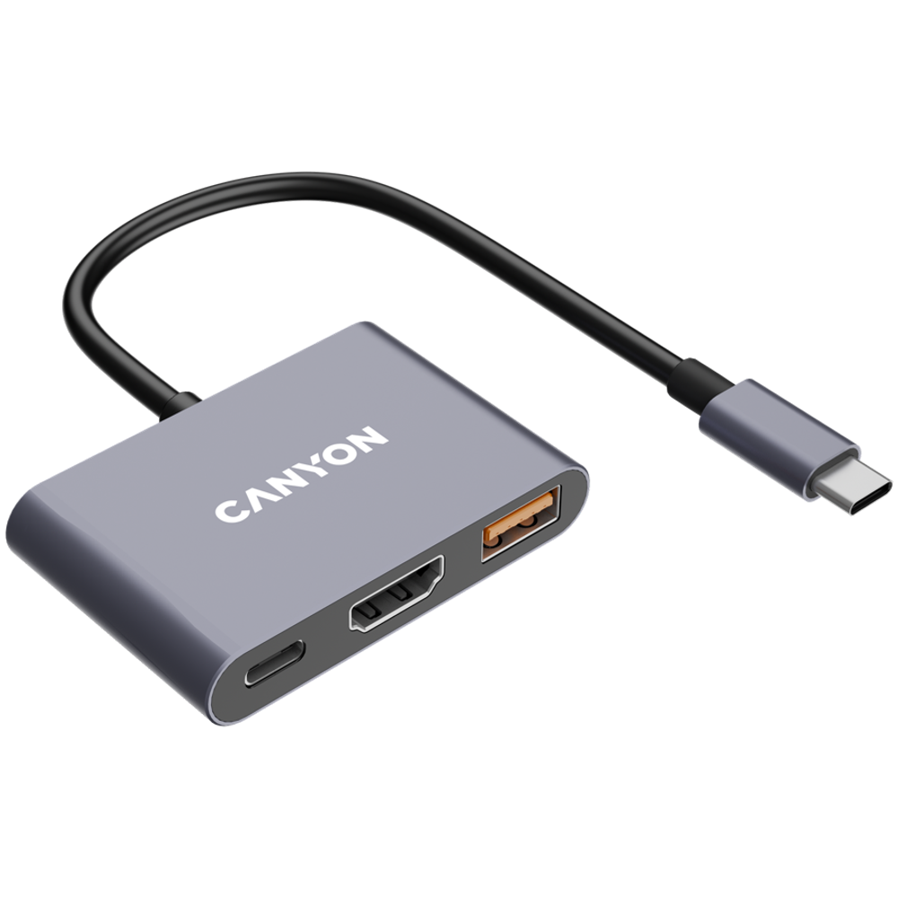 CANYON hub DS-4 3in1 USB-C Grey slika 4
