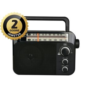 Dartel radio FM, AM, analogni, AC ili klasične baterije, crni RD-18