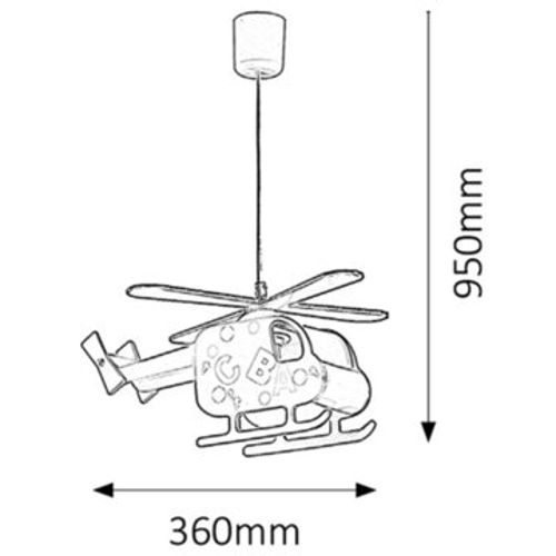 Rabalux Helicopter dečija Visilica E27 1x40W slika 2