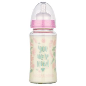BABY NOVA Staklena flašica za bebu 0m+ 230ml, Roza
