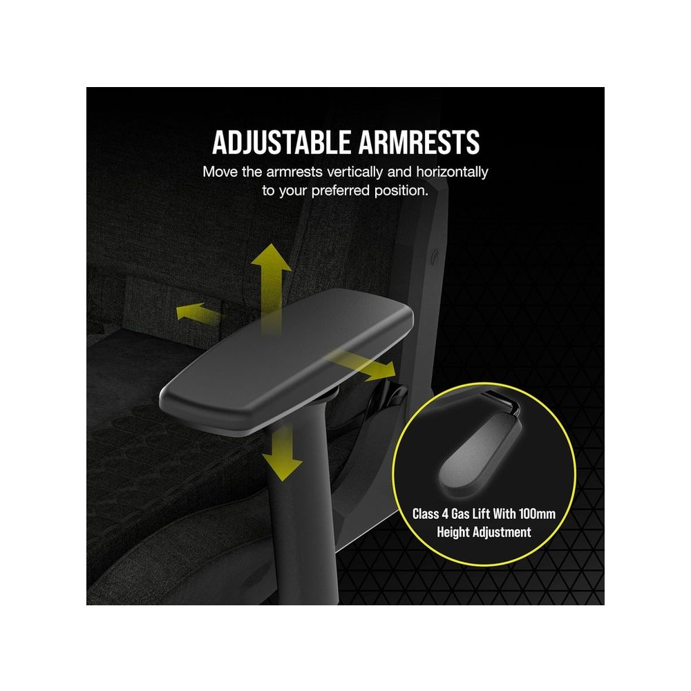 Corsair TC100 Gaming ChairRelaxed, Fabric Black/Grey120kg slika 4