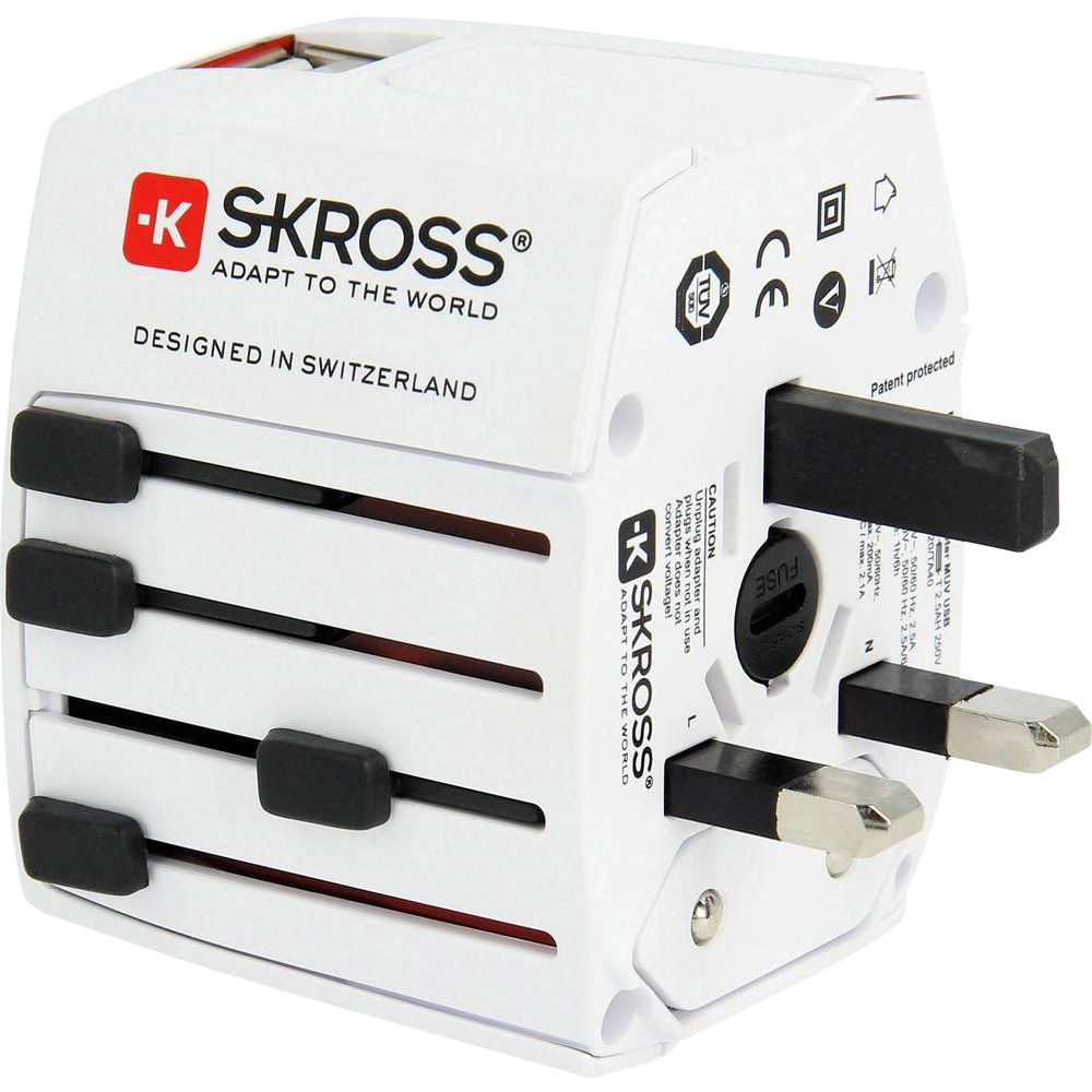 SKROSS Adapter, Putni (Travel), + 2 x USB za punjenje, 2100mAh  - 1.302930 slika 4