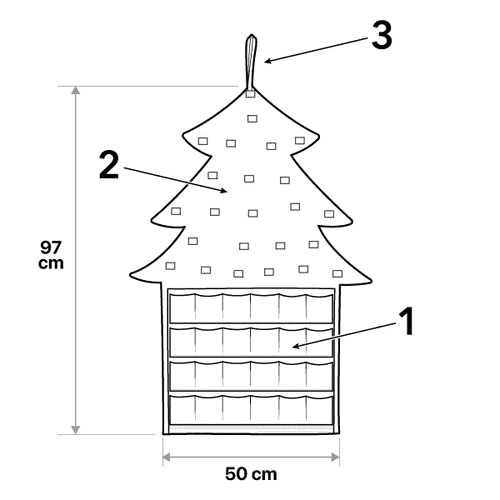 Feltri - Adventsko božićno drvce s 24 ukrasa / Adventski kalendar slika 5