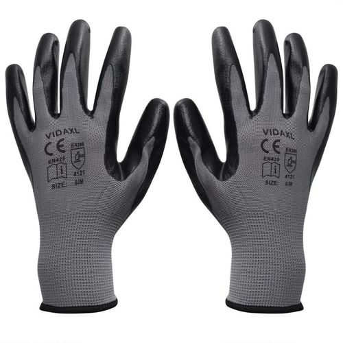 Radne rukavice Nitril 24 Para sivo-crne Veličina 10 / XL slika 1