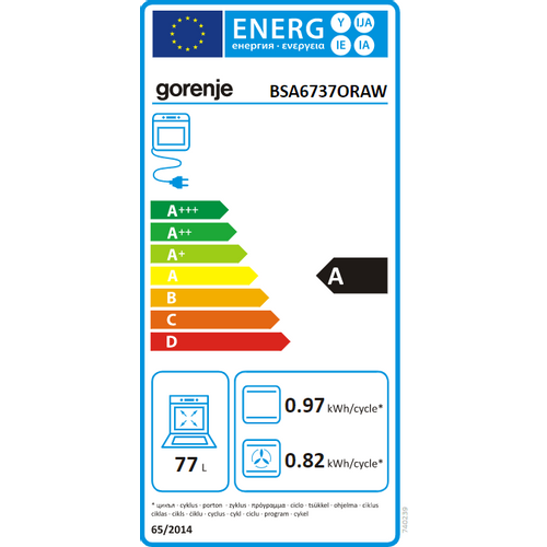 Gorenje ugradbena pećnica BSA6737ORAW slika 5