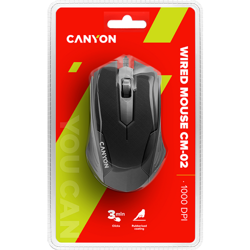 CANYON Optical wired mice, 3 buttons, DPI 1000, Black slika 5