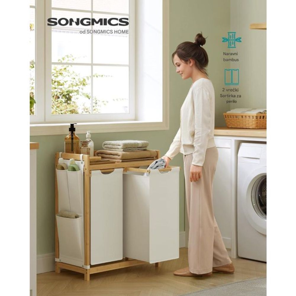 Songmics košara za rublje crna 2/1 100 L slika 5
