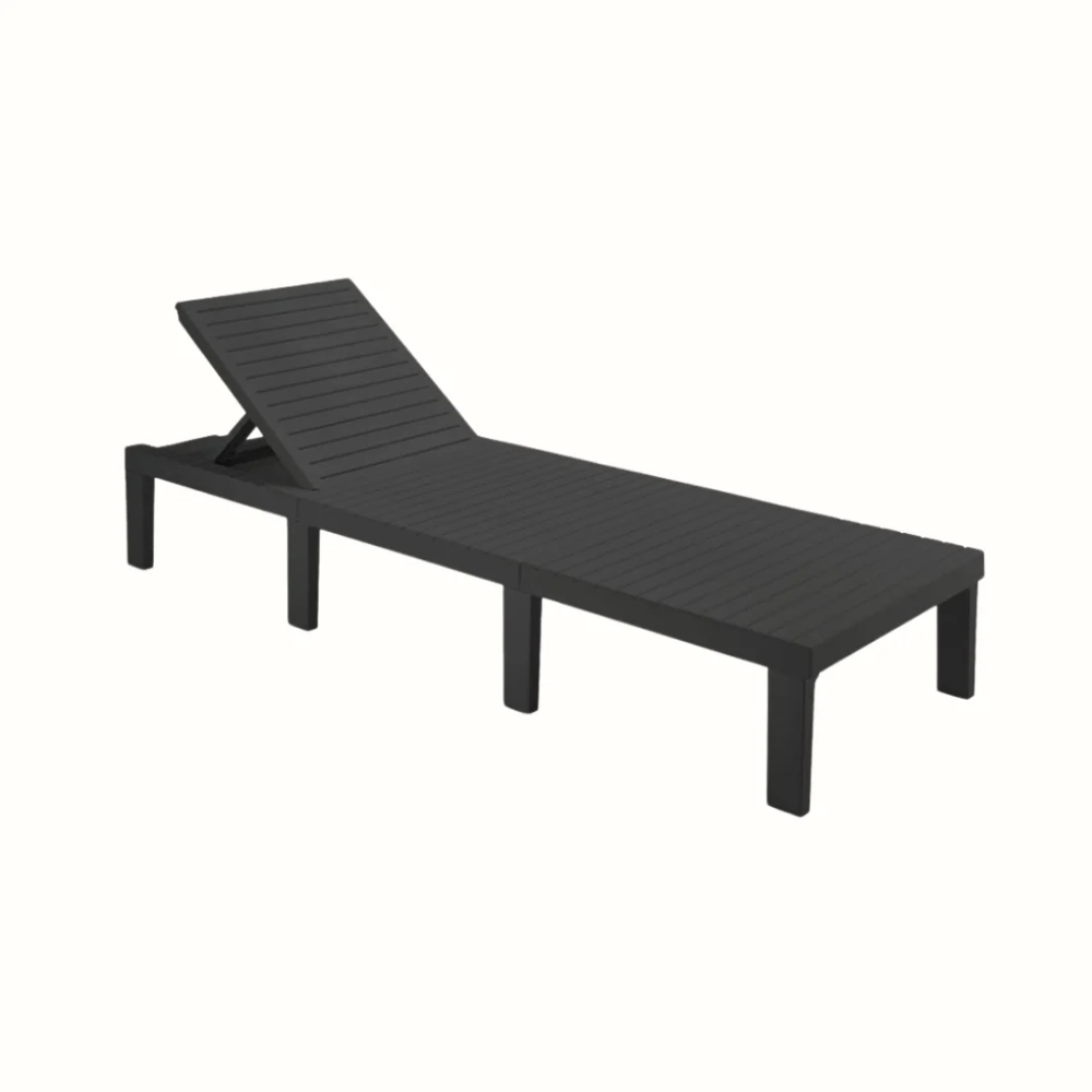 SLOŽIVA LEŽALJKA HAITI BEZ JASTUKA 65 x 195 x 78 cm - 5 POLOŽAJA ANTRACIT slika 1