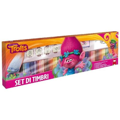 TROLLS-SET 60 FLOMASTERA+ 55 NALJEPNICA, ŠABLONA slika 2