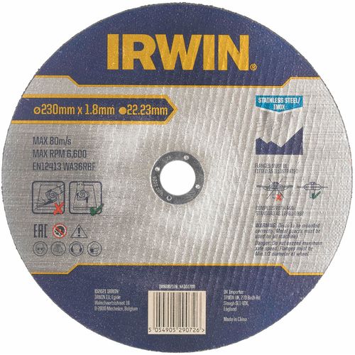 Irwin disk za rezanje metala/nehrđajućeg čelika, ravan, 230 mm x 1,8 mm x 22,23 mm slika 1