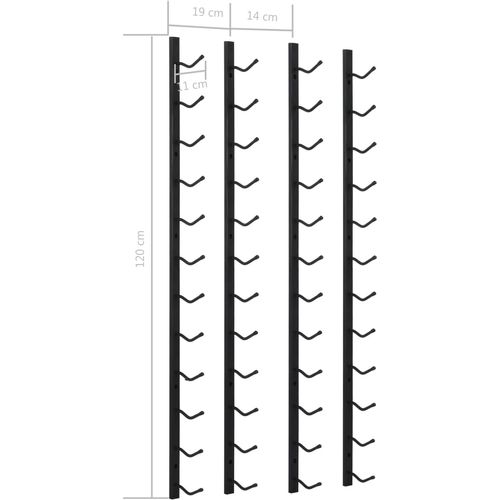 Zidni stalci za vino za 12 boca 2 kom crni željezni slika 27