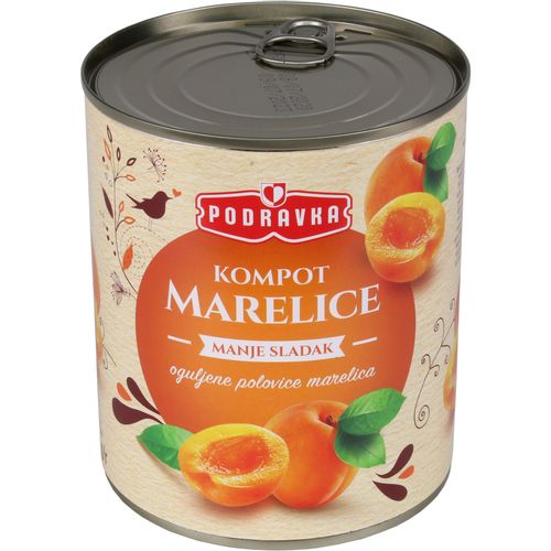 Podravka Kompot Marelica Manje Sladak Limenka 825 g slika 1