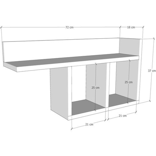 Woody Fashion Zidna polica, Bijela boja, Room - White slika 3