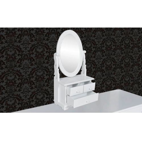 Toaletni Stol s Ovalnim Nagibnim Ogledalom MDF slika 32