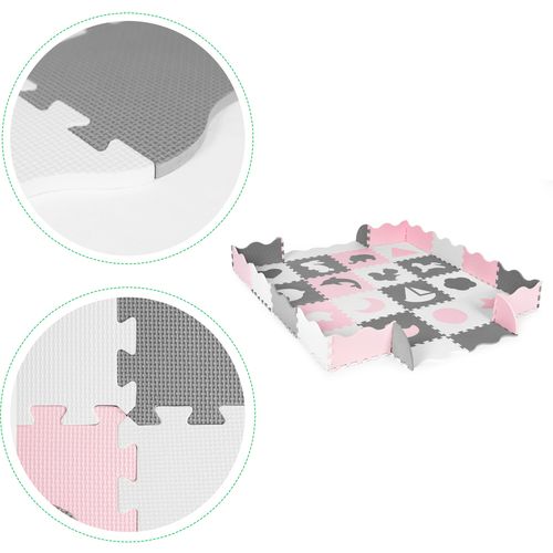 Ecotoys edukativna puzzle podloga za igru crno-bijelo-roza 25kom. slika 3