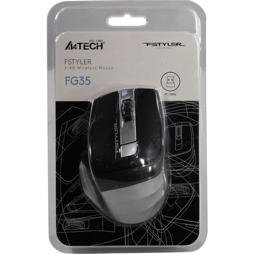 A4-FG35 GREY A4Tech Fstyler V-Track bezicni opticki mis 2.4Ghz, 125Hz/1000-1600-2000Dpi, 105mm, USB slika 2