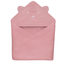 Lionelo Peškir za bebe sa kapuljačom Muslin 80x80cm, Pink Baby