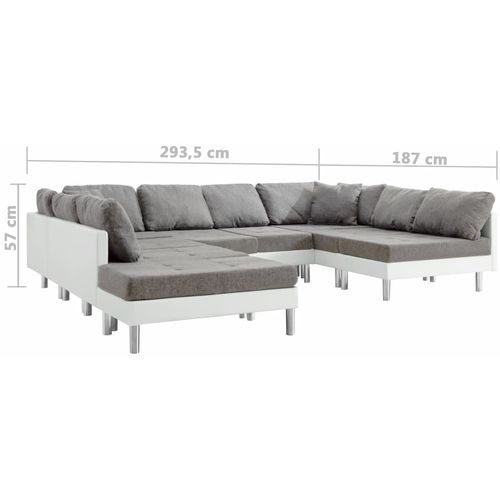 Modularna sofa od umjetne kože bijela slika 15