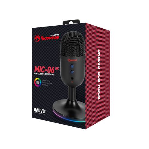 MARVO MIC-06 BK WIRED MICROPHONE RGB slika 4