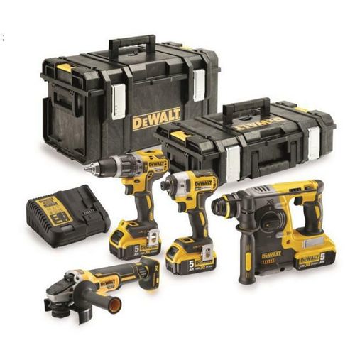 DeWalt kombinirani set alata 18V (DCG405+DCH273+DCD796+DCF887) s 3x5,0Ah baterijama i 2xTSTAK kutijama DCK422P3 slika 1