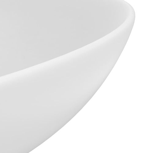 Kupaonski umivaonik od keramike mat bijeli okrugli slika 5