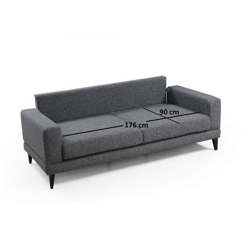 Nordic 3 Seater Dark Grey 3-Seat Sofa-Bed slika 10