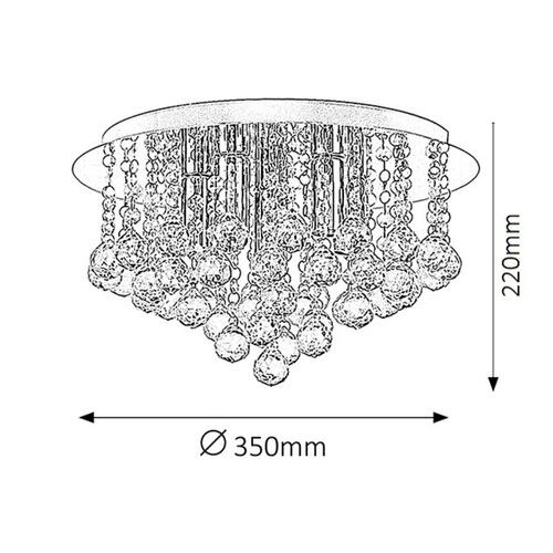 Rabalux Corinna plafonska lampa E14 5x40W hrom Moderna rasveta slika 2