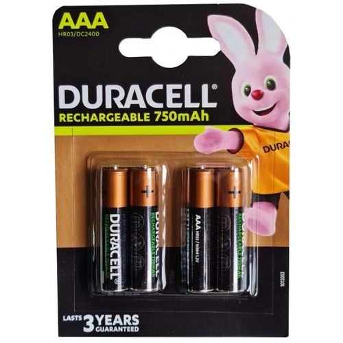 Duracell 750mAh AAA R3 MN2400, PAK4 CK,punjive NiMH baterije (rechargeable Duralock StayCharged 3g slika 1