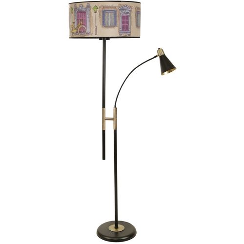 Forza Siyah Lambader Silindir 01 Abajurlu Multicolor Floor Lamp slika 1