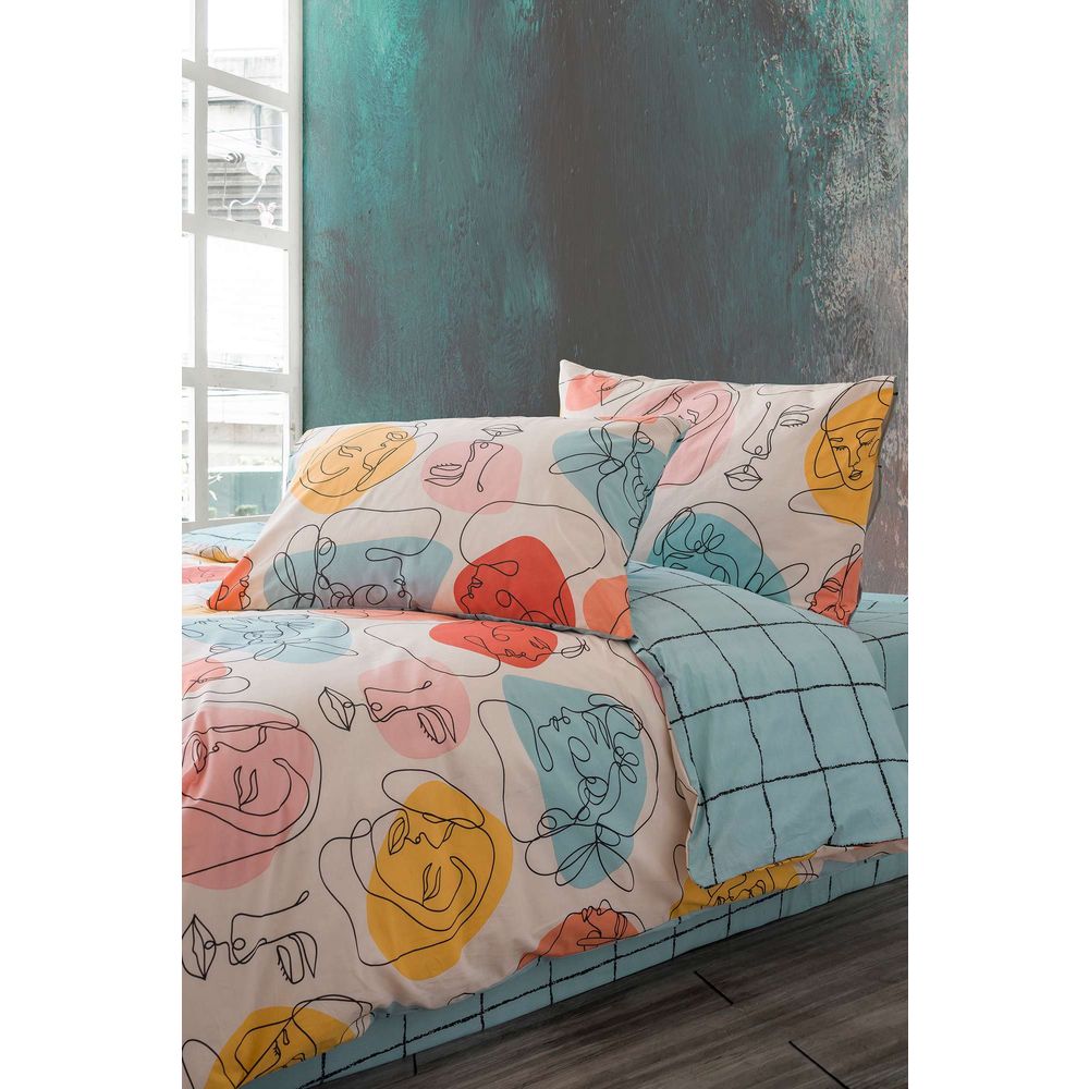 Ranforce double quilt cover set Modern, colour: mint slika 3