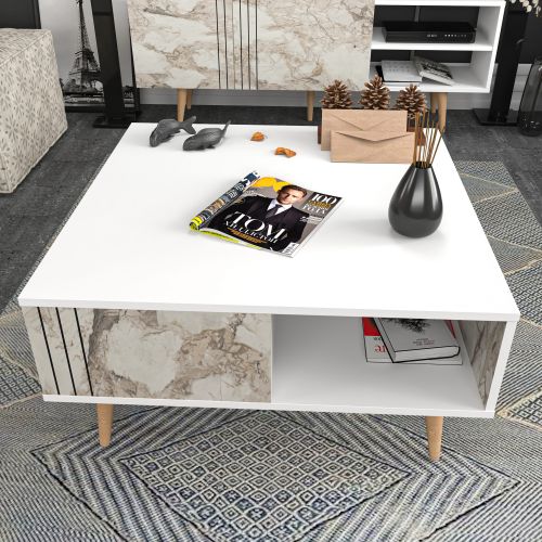 Ronas - White White Coffee Table slika 2