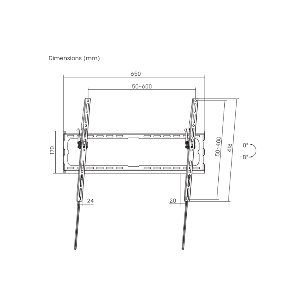 SBOX Zidni stalak PLB-3446T-2 (37-70"/45kg/600x400) slika 4