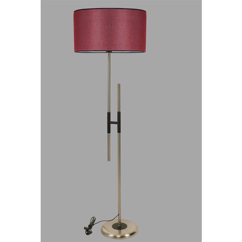 Felix Mat Krom Lambader Silindir Hasır Bordo Abajurlu Claret Red Floor Lamp slika 3