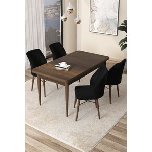Arp - Baroque, Crni Barok Set Trpezarijskog Stola i Stolica (5 Komada)