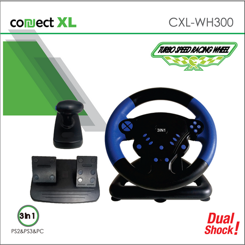 Connect XL Gaming volan 3u1, PS2/PS3/PC, vibracija, pedale - CXL-WH300 slika 1