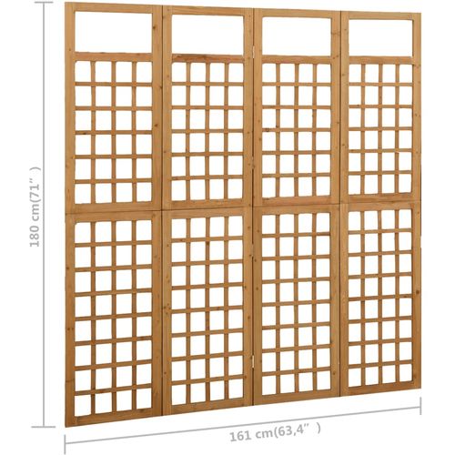 Sobna pregrada / rešetka s 4 panela od jelovine 161 x 180 cm slika 12