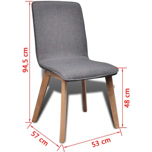Blagovaonske stolice od tkanine i hrastovine 6 kom svjetlosive slika 42