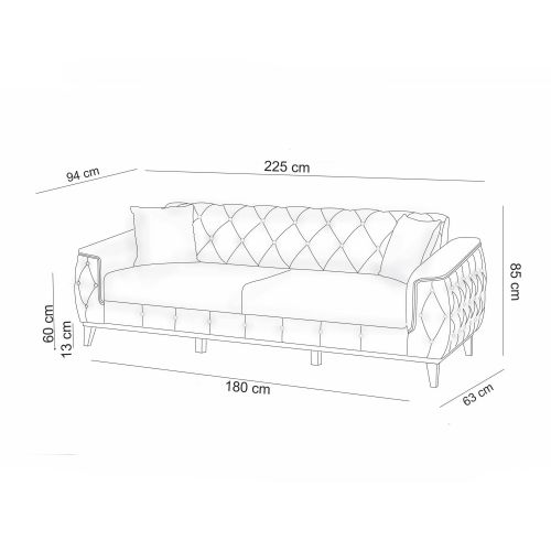 Atelier Del Sofa Marta-TKM06 Žuti set kauča na razvlačenje slika 16