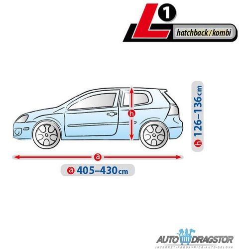 CERADA ZA AUTOMOBIL L1 HATCHBACK/KOMBI D 405-430/Š 126-136/V 148CM VODONEPROPUSNA slika 2