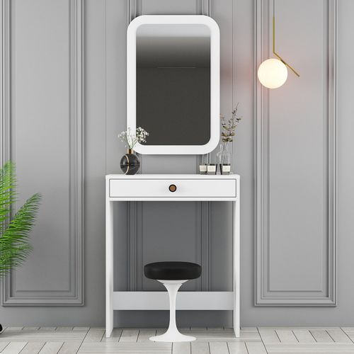 Woody Fashion Stol, Lizbon Mirror - White slika 2