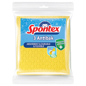 Spontex antibakterijska spužvasta krpa 3kom