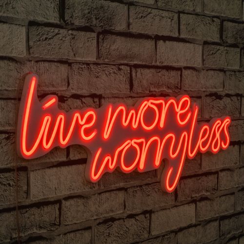 Dekorativna LED rasveta 'Live More Worry Less' - Crvena slika 1