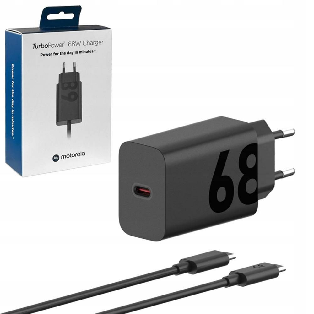 Zidni punjač Motorola 68W 6.2A 1 x USB-C s USB-C kabelom crni PG38C06281 slika 1