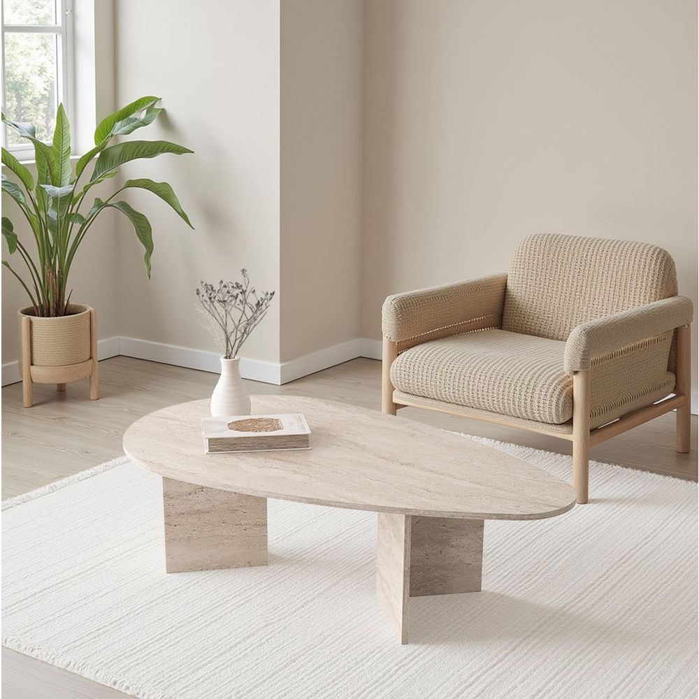 Sto za kafu Flap - 9542, tekstura travertine kamena slika 1