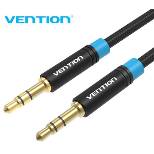 Vention Cotton Braided 3.5mm Male to Male Audio Cable 5M Black slika 1
